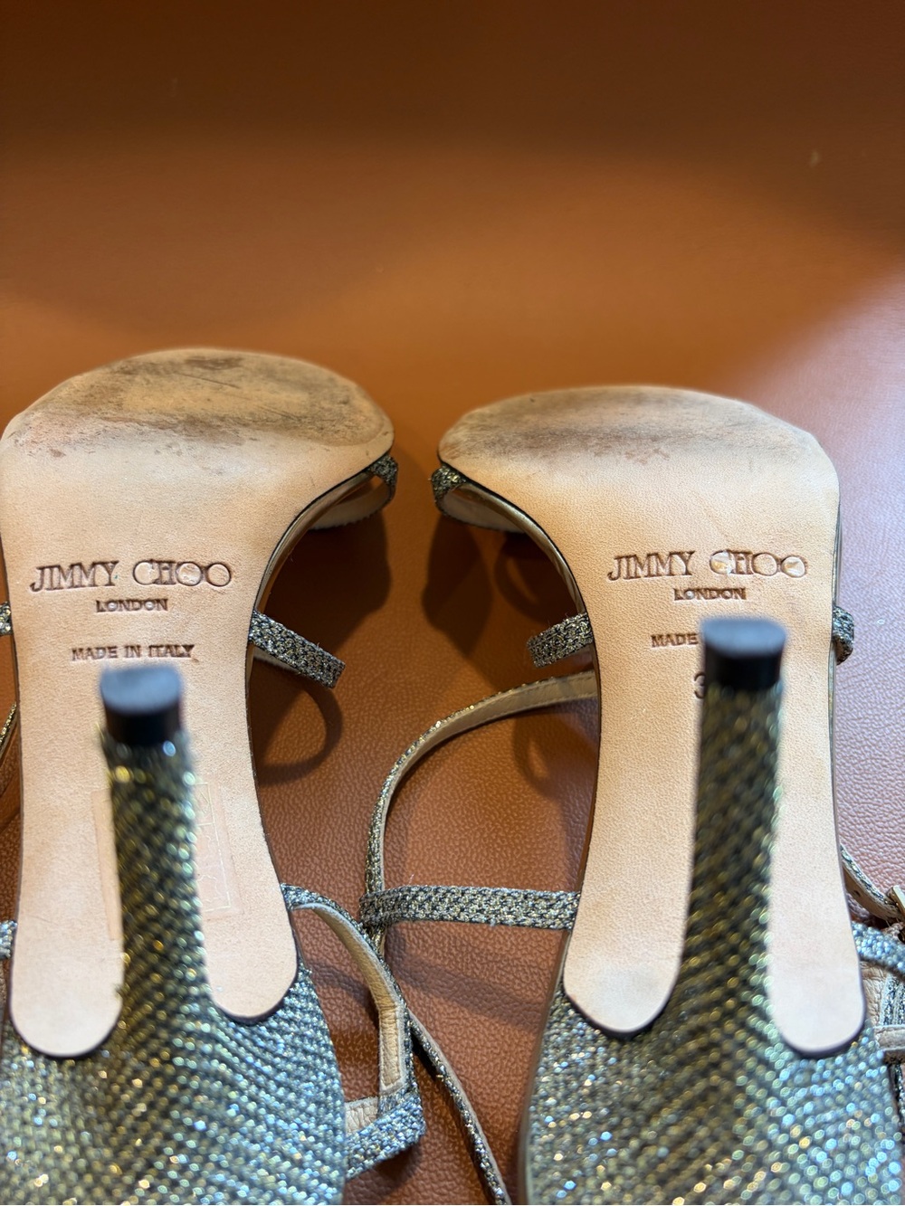 Jimmy Choo Silver Metallic Strappy Heeled Sandals - Picture 11 of 13